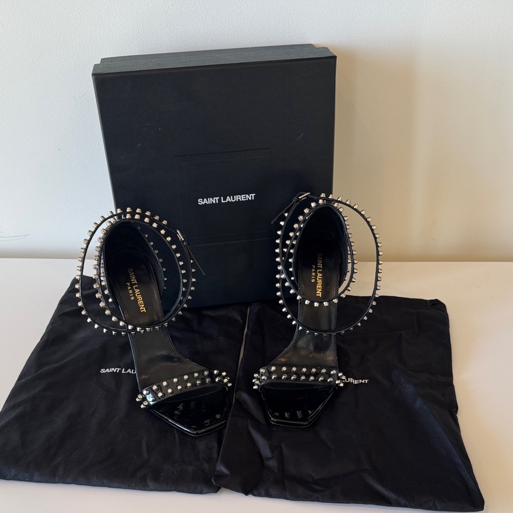 Saint Laurent Black Studded Heels